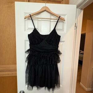 Lulu's Charcoal Mesh Dress